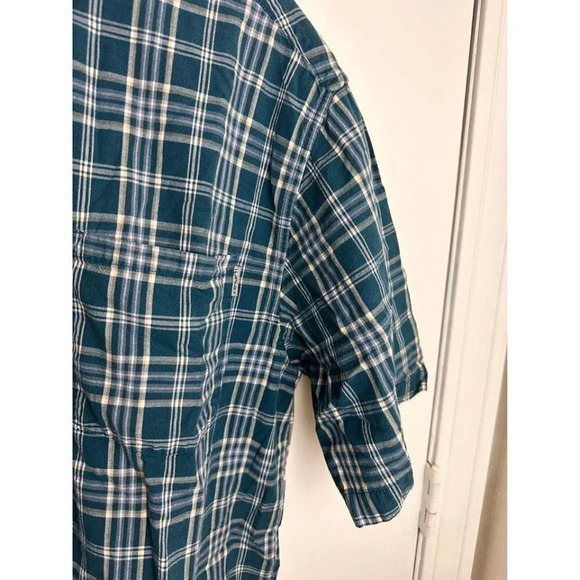 Carhartt Blue Plaid Short-Sleeve Button-Up – Men’s Size Large #0481 - Picture 5 of 10